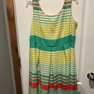 Tiana B. Colorful Striped womens Sleeveless Fit n Flare Dress